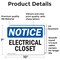 Signmission Electrical Closet, 10 in W x Rectangle, Vinyl Decal OS-2PACK-NS-D-710-L-11642 - alternate 3